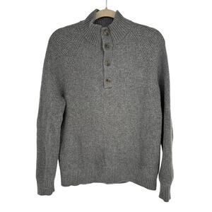 Banana Republic Gray Merino Extra Fine Wool Blend Sweater Waffle Knit Winter M